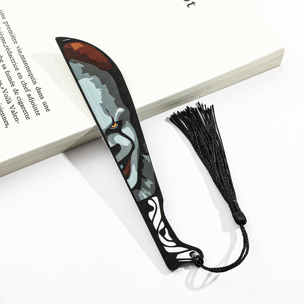 6PCS Horror Movie Dagger Acrylic Bookmarks - Durable Scary Knife Bookmark for Women or Men, Reading Accessories for Book Lovers, Spooky Halloween Gift (Knife Bookmarks)
