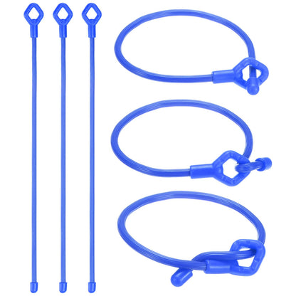 M METERXITY 6-Pack Adjustable Plant Ties, 12inch/30.48cm Silicone Flexible Multi-Function Sturdy Garden Twist Tie for Plant Support/Tree/Shrub/Vine, Reusable Support Twine [Blue]