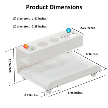 YOOLENS Quick Dry Electric Toothbrush Holder 4 Slots Metal Bathroom Counter Organizer for Toothpaste Razor Mouthwash, White