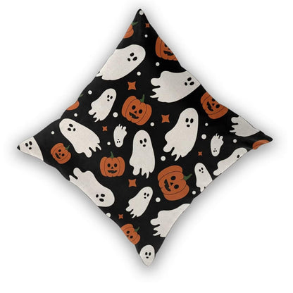 Sunshineyan Halloween Pillow Covers 18x18 Set of 2, Halloween Ghost Pumpkins Decorative Throw Pillow Covers Holiday Farmhouse Outdoor Pillowcase for Couch Sofa Home Decor