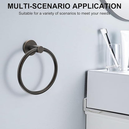 SetSail Towel Holder for Bathroom Wall Screw-in Towel Ring Stainless Steel Hand Towel Holder Heavy Duty Towel Hanger for Bathrooms Oil Rubbed Bronze