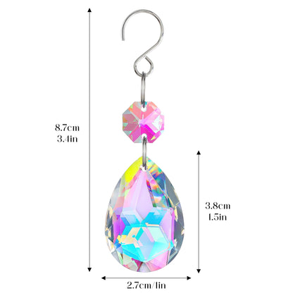 H&D HYALINE & DORA 3Inch Crystal Suncatcher Bauhinia Prisms Pendants 10Pcs Chandelier Crystals Replacement Hanging Sun Catcher Beads for DIY Arts Crafts Decor (AB)