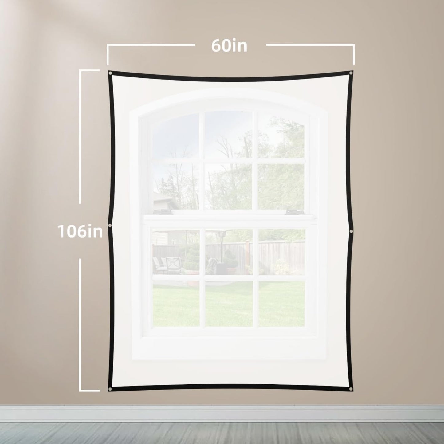 60" x 106" Holographic Rear Projection Screen – Foldable Portable Double-Sided Anti-Wrinkle Projector Screen for Christmas Movies, Halloween Effects, and Home Theater Nights(120 Inch)
