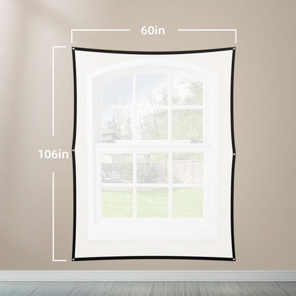 60" x 106" Holographic Rear Projection Screen – Foldable Portable Double-Sided Anti-Wrinkle Projector Screen for Christmas Movies, Halloween Effects, and Home Theater Nights(120 Inch)