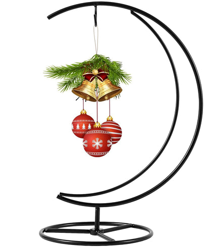 YOLDEGII Ornament Display Stand, Ornament Hanger Holder Glass Ball Air Plant Holder, Hanging Terrarium Stand for Christmas Wedding, Home Office Decor(BigMoon-Style)