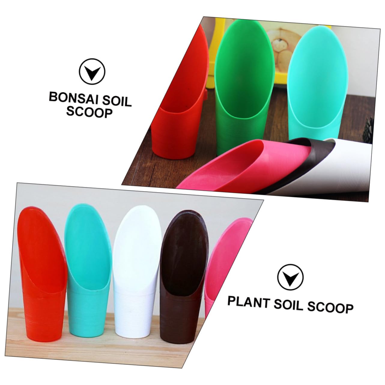 LIOOBO 5pcs Gardening Soil Shovel Multifunction Planting Shovel Bonsai Soil Scoop for Landscape Random Color