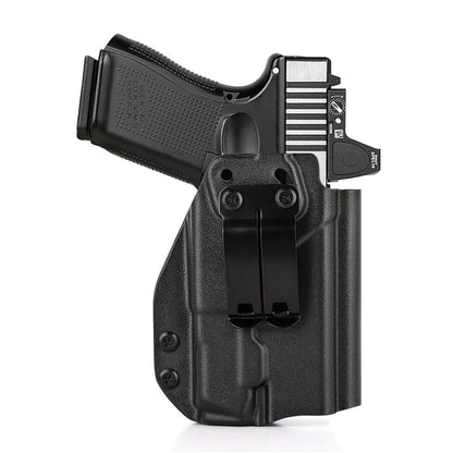 IWB Compatible with Glock 19 Gen 3/4/5/6 19X 23 32 44 45 Olight PLX Tactical Flashlight Holster for Concealed Carry, Right Hand Draw, Appendix Carry Holster for Glock G19 with Olight PL-X Pistol Light