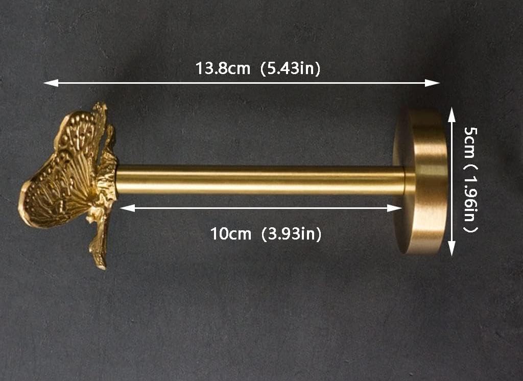 Brass Curtain Holdbacks 2 Pack, Polished Gold Butterfly Curtain Tiebacks Wall Mounted, Heavy Duty Curtain Hooks for Home Window Decoration Living Room Bedroom