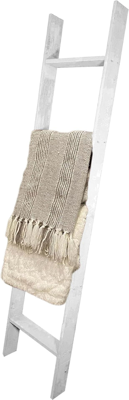 BARNWOODUSA Throw Blanket Ladder – Fully Assembled Reclaimed Wood – Rustic Decorative Ladder for Towels, Quilts, & More – Perfect Farmhouse Decor for Bathroom, Porch, or Living Room,5ft.