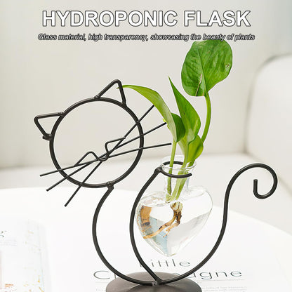 Cabilock Heart Shaped Glass Vase Clear Crystal Hydroponic Planter Glass Flower Pots Terrarium Flower Arrangement Planter Wishing Bottle for Home Garden Wedding Decoration