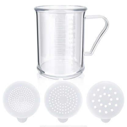 22513 Plastic Dredge Shaker with 3 Snap-on Lids, 10 oz Seasoning Sugar Spice Dispenser