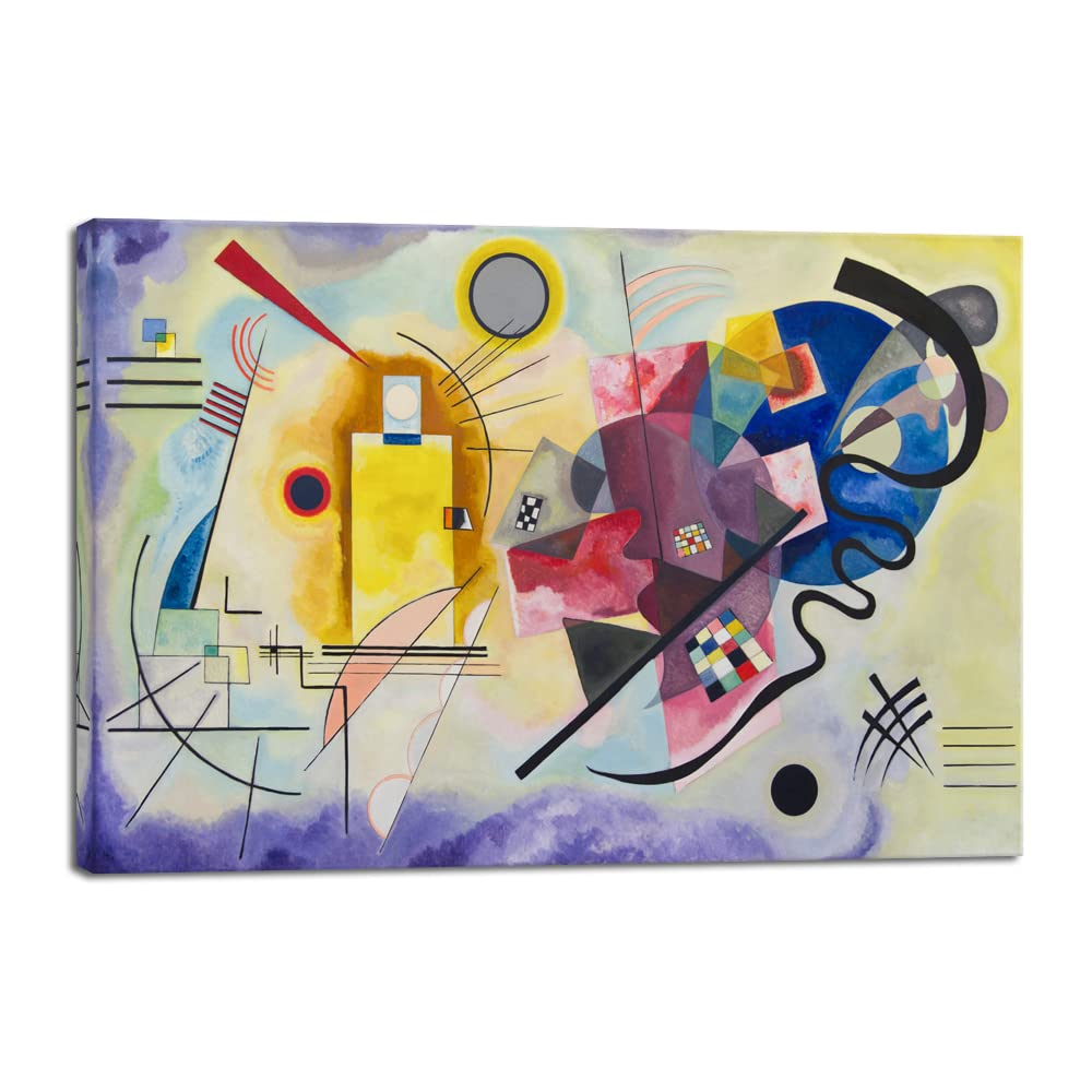 Wieco Art Framed Canvas Wall Art Composition VII, 1913 by Wassily Kandinsky Classic Abstract Famous Paintings Reproductions Canvas Wall Art for Home Decoration