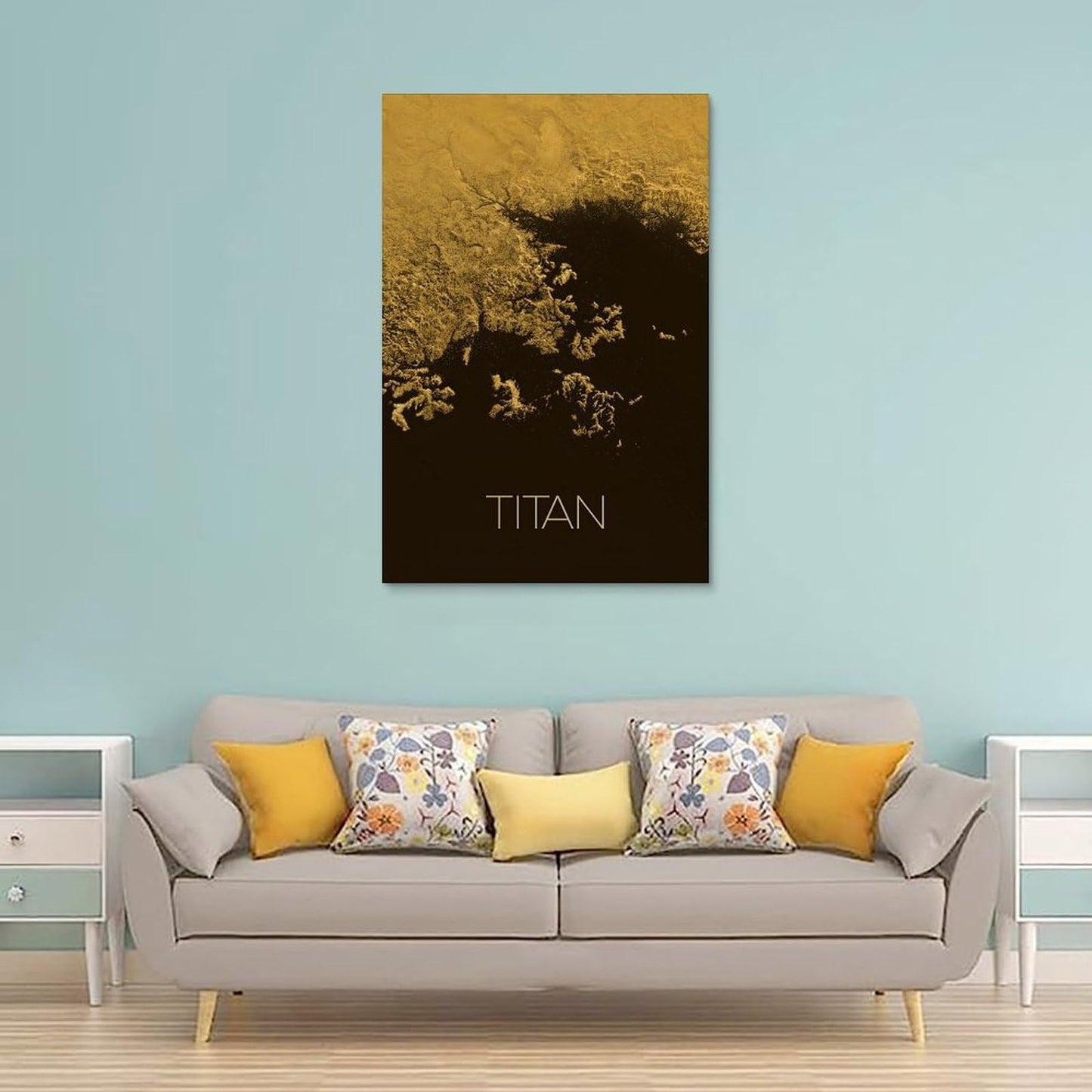 Titan Moon Canvas Wall Art 16x24 Inch Unframed – Saturn’s Largest Moon Astronomy Poster Print, Science Decor for Classroom, Home Office, Gift for Students, Teachers & Space Lovers