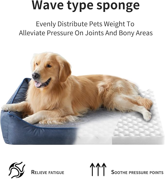Tidore Orthopedic Dog Beds for Medium Dogs, Durable Egg Crate Foam Sofa Dog Bed wit Washable Removable Cover,Waterproof Lining,Pet Bed for Large Dogs (Olive Green, 31.5" L x 25.2" W x 7" Th)