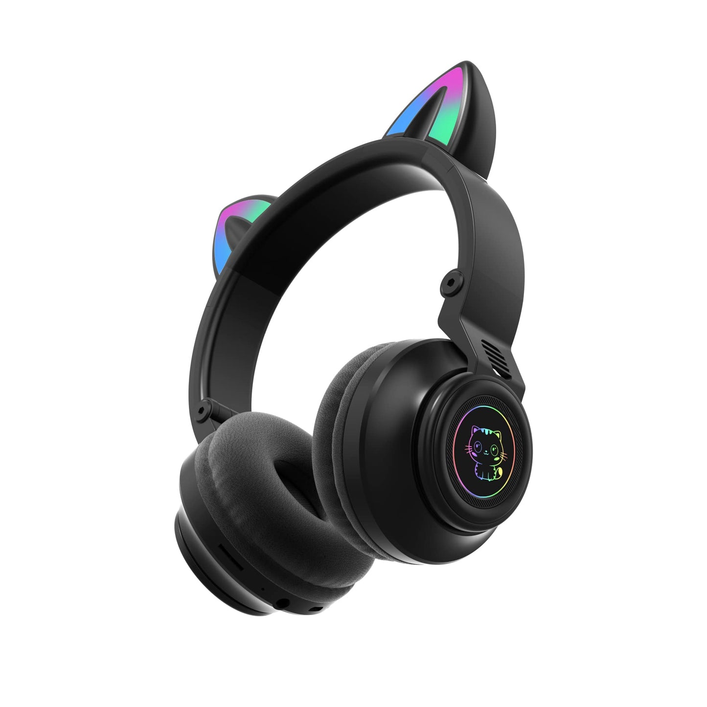 YUSONIC Cat Ear Bluetooth Headphones,Toddlers Kids Wireless Headphones for Boys Girls Amazon Fire Tablet/Laptop/Pad/School (Black)