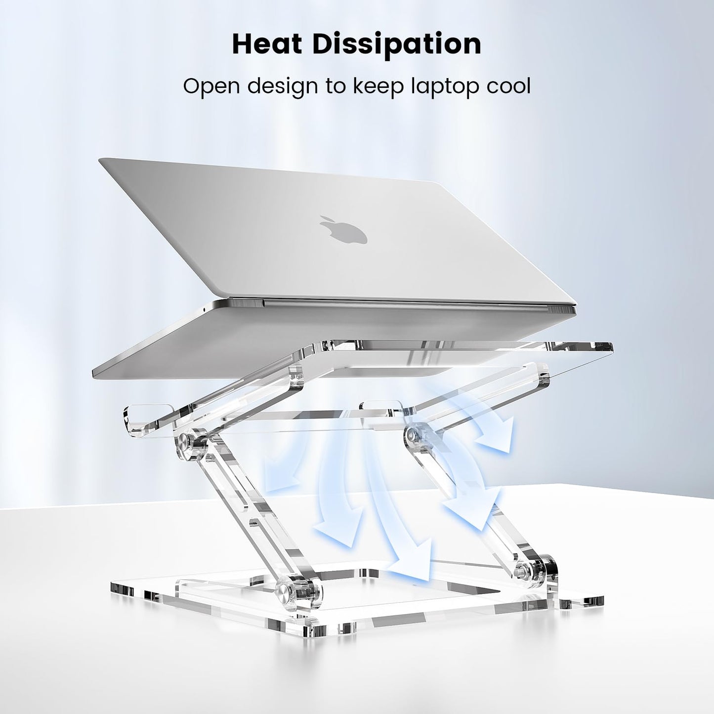 VIGLT Laptop Stand for Desk, Portable Acrylic Laptop Riser, Ergonomic Adjustable Computer Stand Holder for Notebook MacBook Air Pro, Dell XPS, HP (10-17.3'')