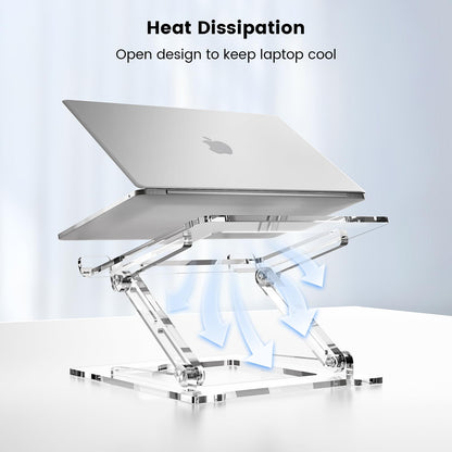VIGLT Laptop Stand for Desk, Portable Acrylic Laptop Riser, Ergonomic Adjustable Computer Stand Holder for Notebook MacBook Air Pro, Dell XPS, HP (10-17.3'')