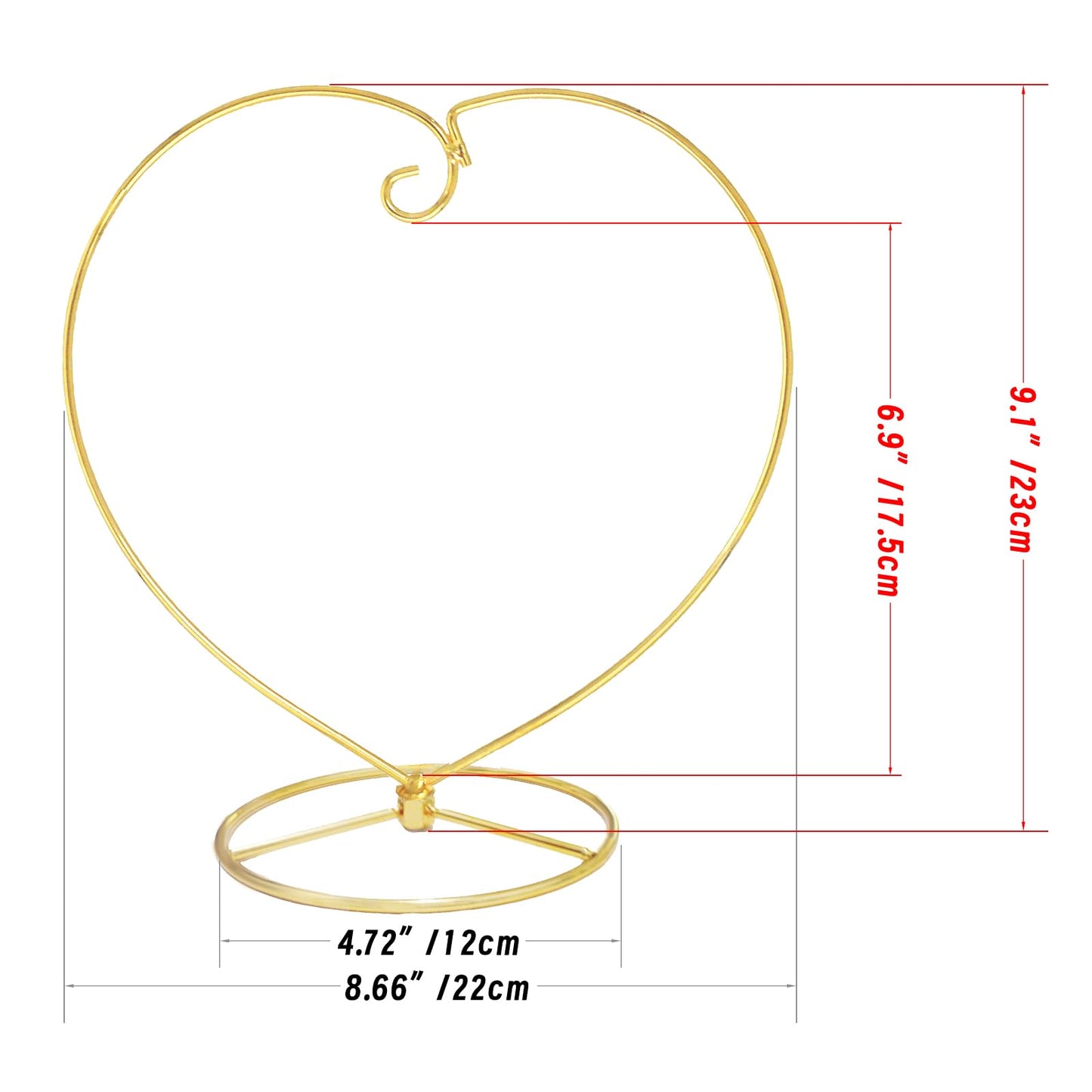 Fosinz 9 Inch Gold Ornament Display Stand, Metal Ornament Hanger Stand for Hanging Glass Globe, Air Plant Terrarium, Witch Ball, Christmas Ornament and Home Wedding Decoration (Gold)