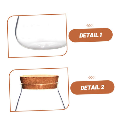HOMSFOU Plant Propagation Station Terrarium Glass Planter Vase with Cork Clear Plant Holder Flower Jars Hydroponics Air Planter Holder Candy Jar for Home Office