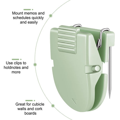 Feifeiya 15 Pcs Cubicle Clips Fabric Panel Cubicle Accessories Fabric Partition Panel Wall Clip Office Photos Wall for Notes Memos Standard Size, 40-Sheet Capacity (Sage Green)