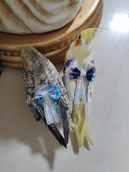 Bird Flight Suits Diapers, Parrot Diapers for Monk Parakeets, Cockatiels, Parrot Clothes Costume, Bird Training Nappy Suit Liners Clothes (Small,Blue-C)