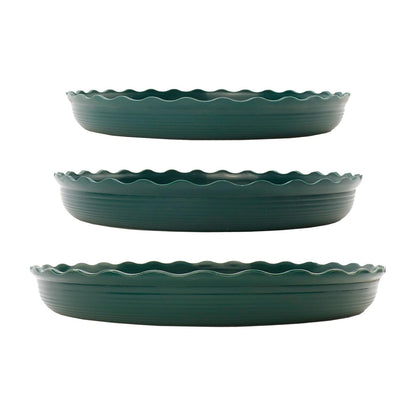 Dnyta 12pcs Dark Green Plant Saucer Plastic Planter Water Tray Flower Saucers Plates for Indoor Outdoor Plants (6" /8" / 10")