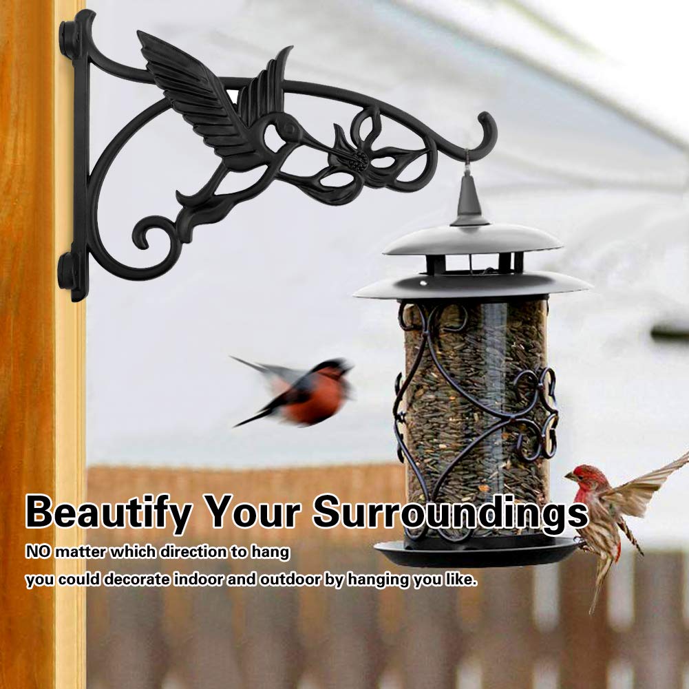Heavy Duty Hanging Plant Brackets, 1pcs 13 Inch Iron Wall Mount Bracket Durable Rust-Resistant Hummingbird Plant Hanger Hook for Hanging Plants Bird Feeder Lantern Wind Chimes, Indoor Outdoor Decor