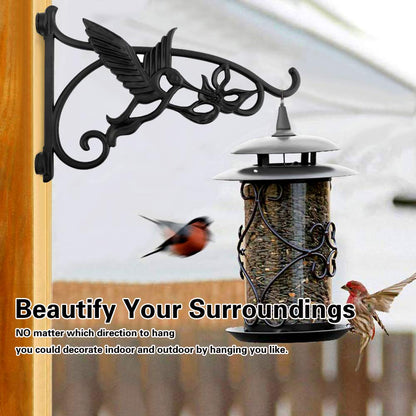 Heavy Duty Hanging Plant Brackets, 1pcs 13 Inch Iron Wall Mount Bracket Durable Rust-Resistant Hummingbird Plant Hanger Hook for Hanging Plants Bird Feeder Lantern Wind Chimes, Indoor Outdoor Decor