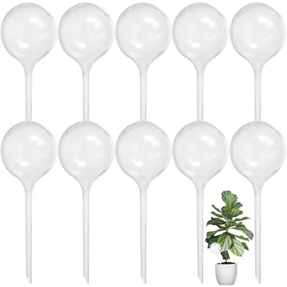Jgalnim 10 PCS Large Clear Plastic Watering Globes,Plant Self-Watering Bulbs,Flower Automatic Water Device,Garden Waterer for Plant Indoor Outdoor Plants Flowers
