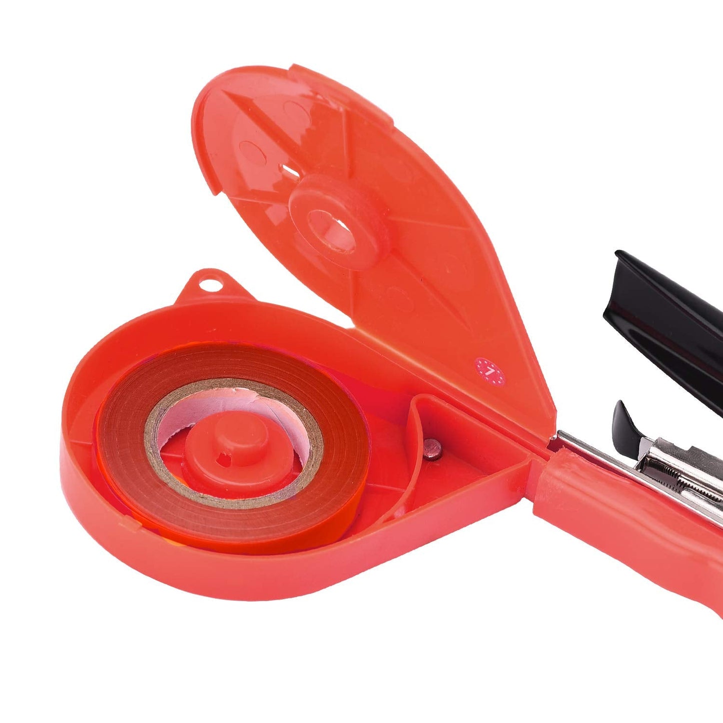 Yolando Plant Tying Machine Tape Tool for Tomatoes Peppers Grapes Cucumbers and Vining Vegetables Quickly and Easily Tie, Great for Gardeners Farmers, with Tapes, Spare Parts, Staples - Red