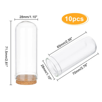 PH PandaHall 10pcs Glass Display Dome Cloche 20ml Display Bottles Bell Jar with Cork Base Glass Decoration Bottles for Wedding, Fairy Party Favors, Crafts, Christmas Decorations 1.1x2.8inch