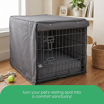 Molly Mutt I'm a Realist Dog Crate Cover, 100% Cotton Canvas Cover with 2 Roll-Up Panels, Ideal for Dog or Cat Crate, Durable, Washable, and Free of Harmful Chemicals, 30" x 21" x 24"