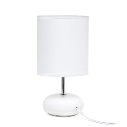 Simple Designs LT2005-WHT Stonies Small Stone Look Table Desk Bedside Lamp, White
