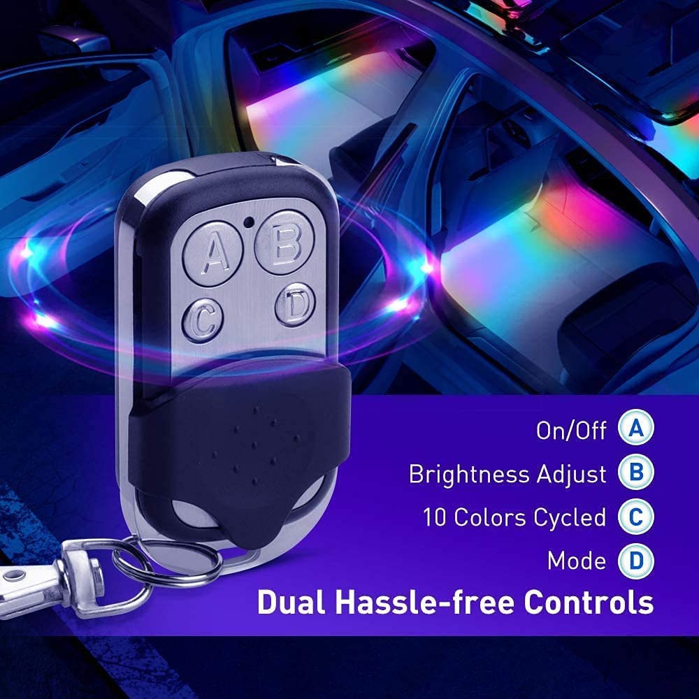 Govee Car Lights, Smart RGBIC Interior Car Lights with APP, Remote Control, LED Lights for Car Decor, DIY Mode and Multiple Scene Options, 2 Lines Design 72 LED Lights for Car