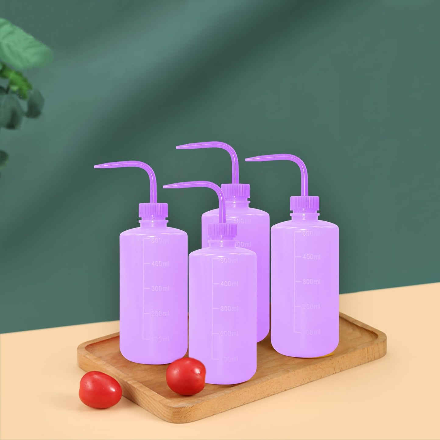 Grosun 4 Packs Tattoo Wash Bottle Water Squirt Squeeze Diffuser Bottles (Purple, 500ml)