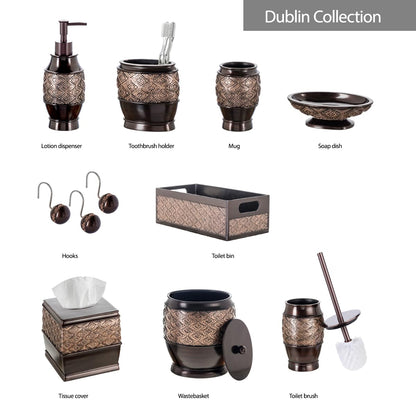 Creative Scents Dublin Brown Tissue Box Cover Square - Decorative Tissue Holder Vessel for Elegant Bathroom, Bedroom, Office Accessories Decor
