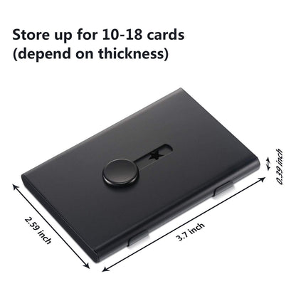 Tatuo 2 Pcs Black/blue 2 Pack Thumb Drive Business Card Holder Stainless Steel Business name Card Case Portable Slide Out name holder Wallet Nice Design pocket for Men and Women