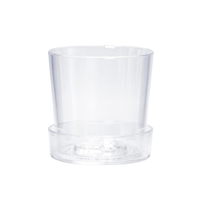 Phoenix Vine 4.5 Inch Clear Acrylic Planter Pot with Tray, Orchid Pot with Drainage Holes, Deep Saucer for Bottom Watering, Transparent Containers for Indoor Plants, Herbs, Set of 1, 91-A-E-1