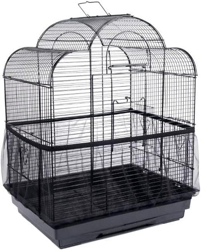 4 Colors Bird Cage Cover Bird Cage Cover Seed Catcher Ventilated Nylon Mesh Birdcage Shell Seed Catcher Large Size Bird Cage Seed Catcher Seeds Guard (#2)