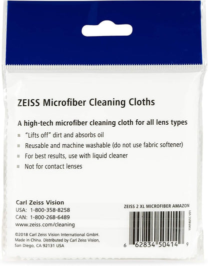 ZEISS MicroFiber Lens Cleaning Cloth (Pack of 2) JUMBO SIZE