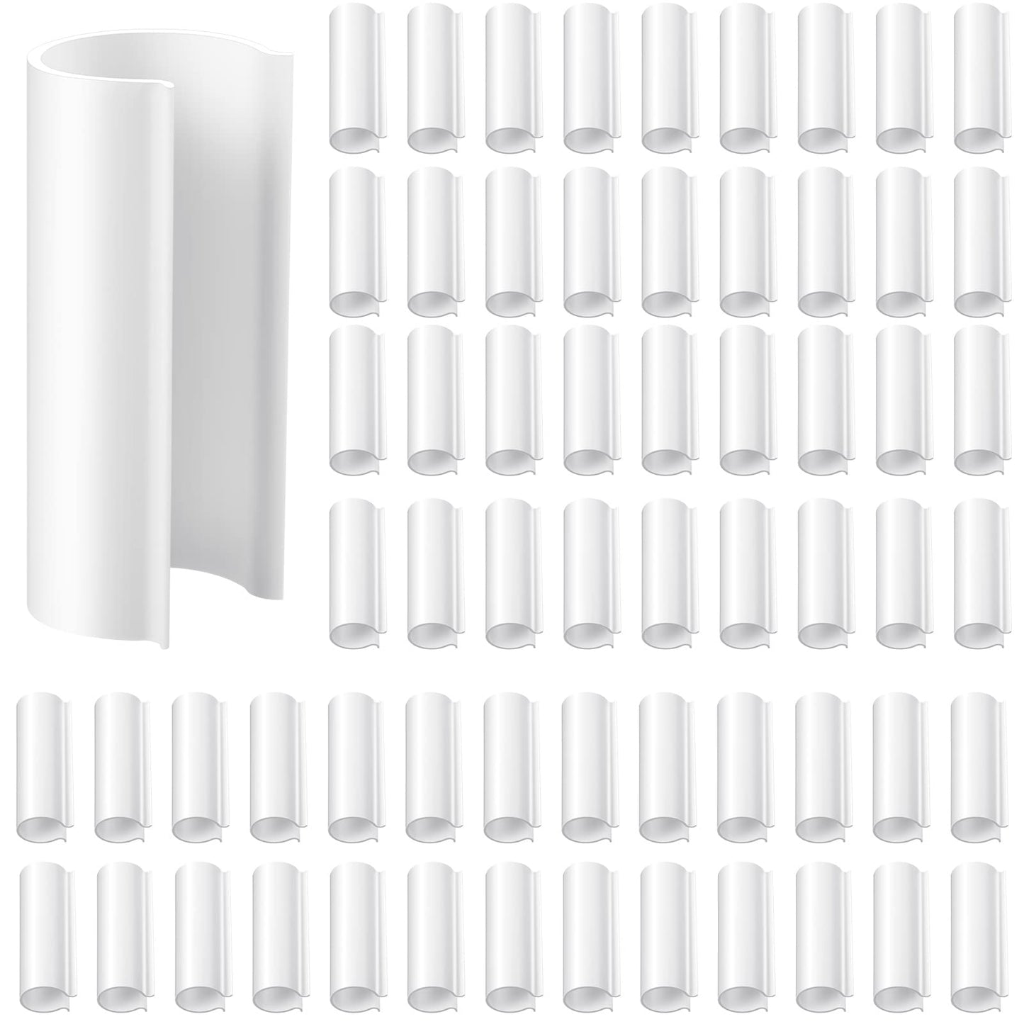 Jetec 64 Pieces PVC Pipe Clips Pool Cover Clamps for Above Ground Pools for Greenhouses, Row Covers, Shelters, Bird Protection, 2.4 Inches Long(1/2 Inch,White)