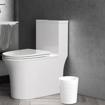 JiatuA 3 Pack Small Trash Can with Trash Bags Bathroom Garbage Bin Round Plastic Waste Basket for Kitchen, Bedroom, Office, College Dorm, Craft Room, White