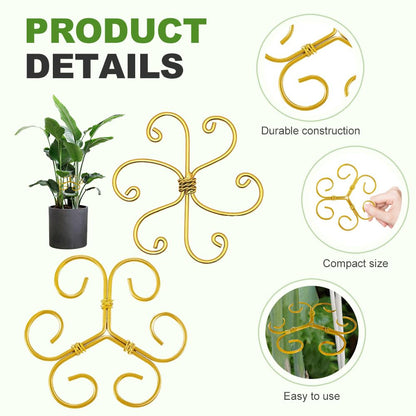 Plant Stem Support Set, 2025 New Reusable Plastic Climbing Plant Support Plant Trellis 3/6 Pcs, Upgrade Climbing Houseplant Support Stakes for Indoor Plants Stem Holder (3, Green Round)