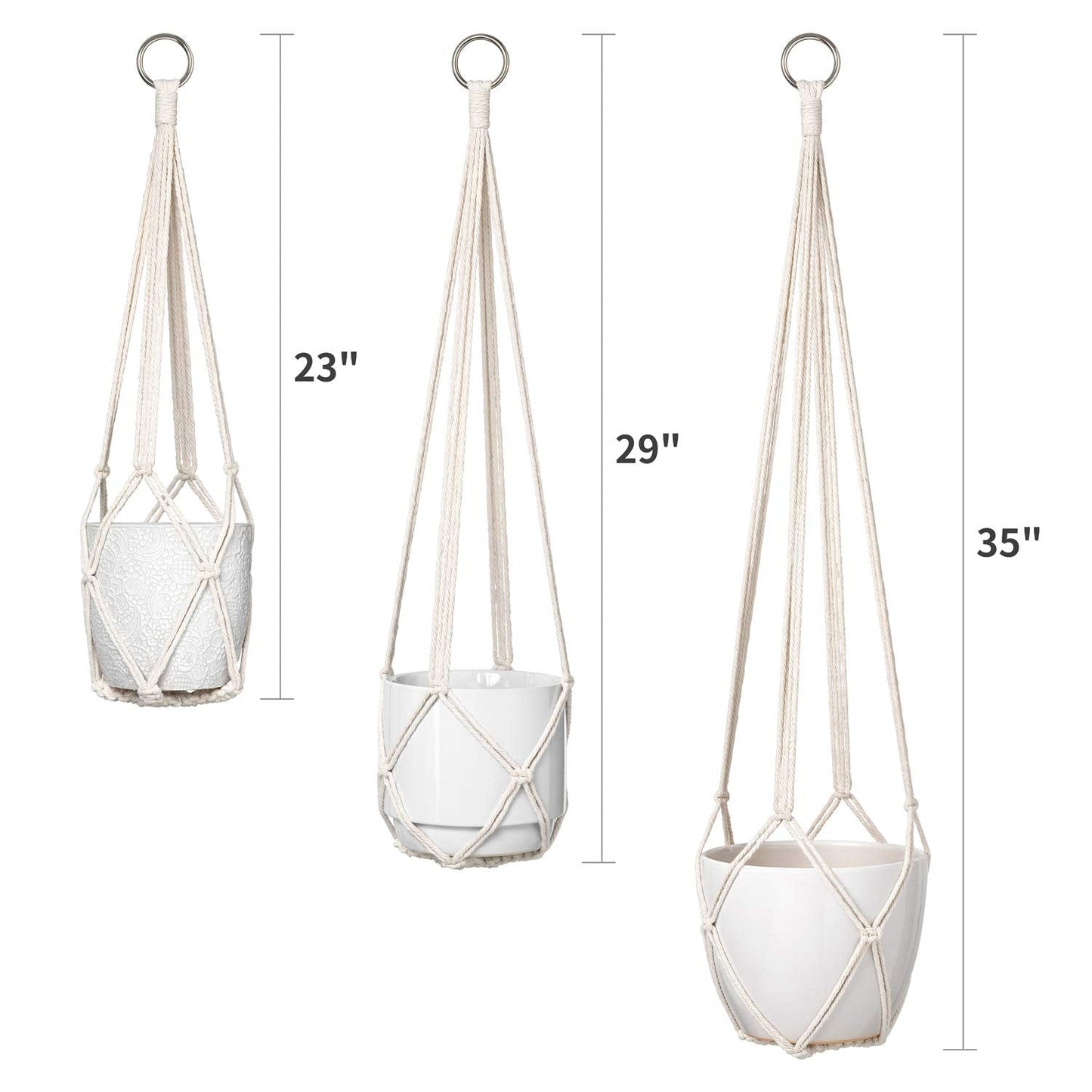 Dahey Macrame Plant Hanger Set of 3 with Hooks Indoor Hanging Planter Basket 35"/29"/23" and Set of 2 Macrame Plant Hanger Indoor Hanging Planter Basket