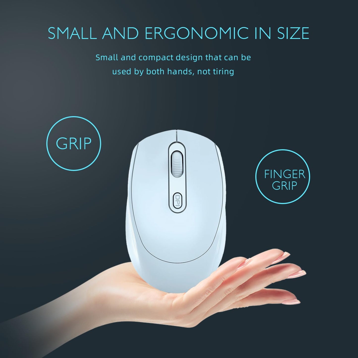 ONE-UP Wireless Mouse, 2.4G, Silent, USB Nano Receiver, for Laptop, Chromebook, PC, Mac, Windows and School Work (Black)