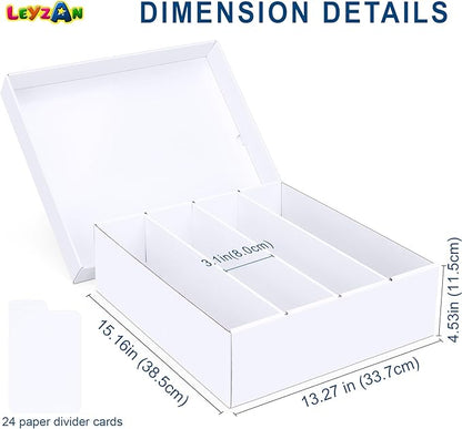 Trading Card Storage Box, 3200 Count Cardboard Storage Box with Divider for Sports, Tcg, Mtg Card(1 Pack)