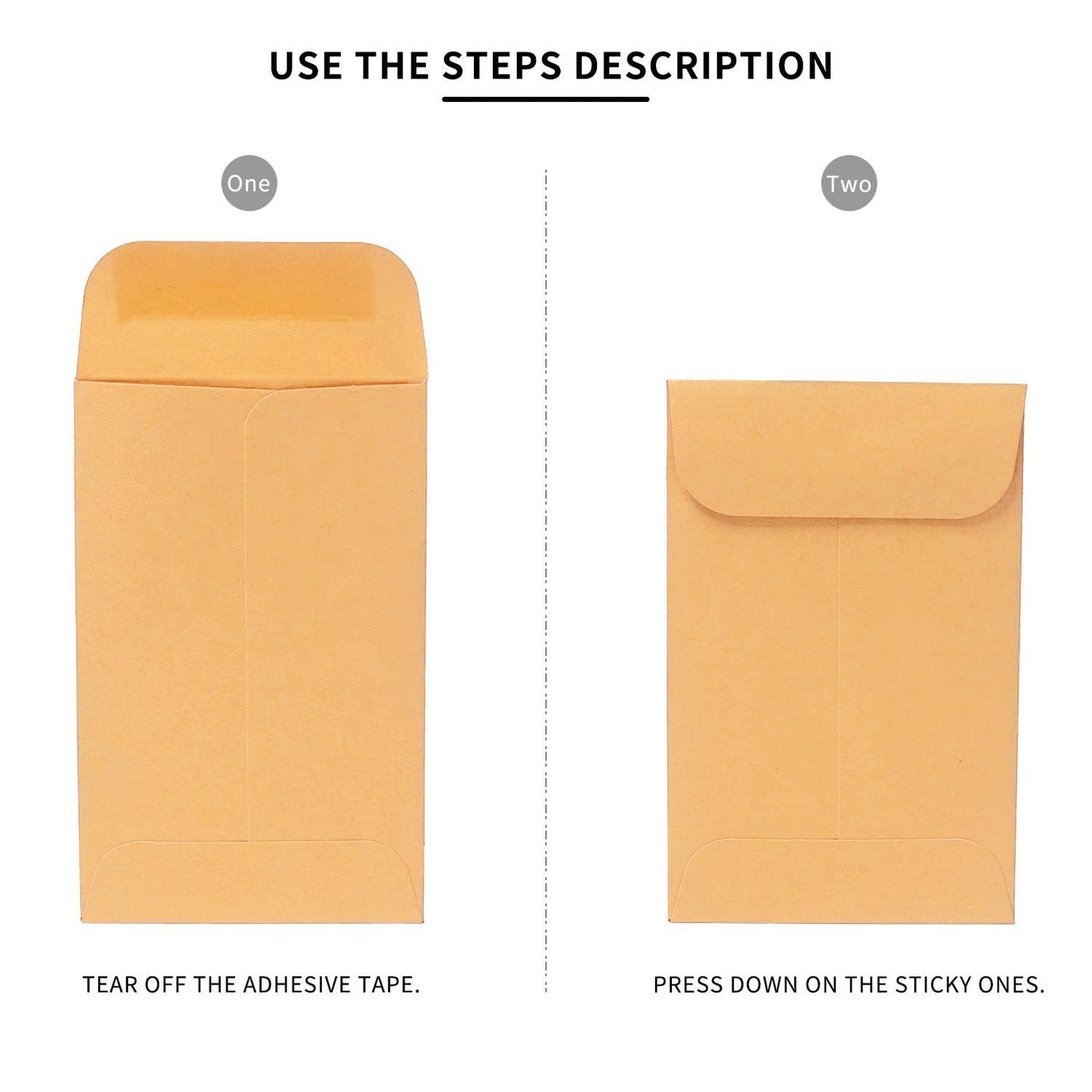 Xxcxpark 500 PCS #5 Coin Envelopes, 3.125 x 5.5 inches Brown Kraft Envelopes Classic Small Parts Envelopes with Self Adhesive Gummed Flap for Coins, Cash, Credit Cards, Seeds