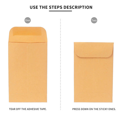 Xxcxpark 500 PCS #5 Coin Envelopes, 3.125 x 5.5 inches Brown Kraft Envelopes Classic Small Parts Envelopes with Self Adhesive Gummed Flap for Coins, Cash, Credit Cards, Seeds