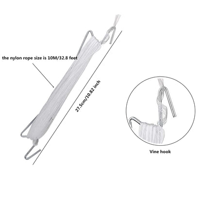 60pcs Tomato Hooks with String, Tomatoes Holder Hooks with 32.8ft Twine & Plant Support Clips, Vegetable Support J-Hook Clips Climbing Vine Crop Trellis Hooks for Vegetable Plant Fruit Flower (White)