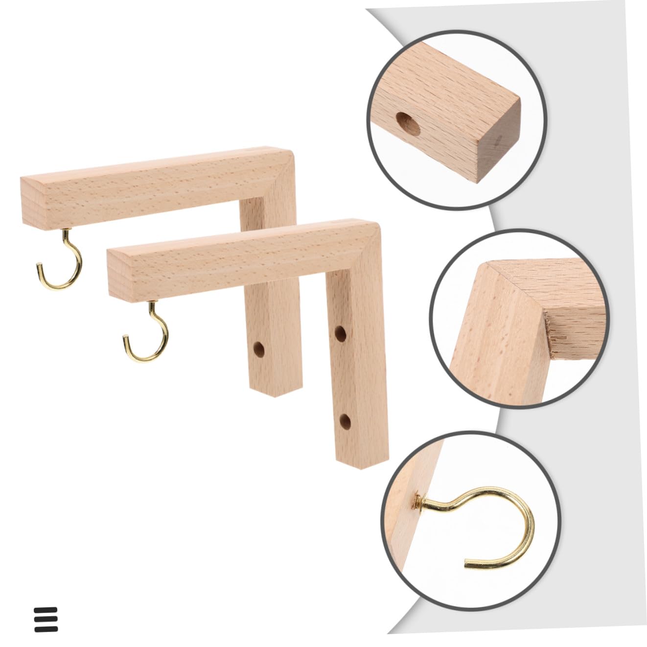 Toyvian 2pcs Wooden Plant Hook Wall Brackets for Hanging Flower Baskets Bird Feeders Wind Chimes Outdoor Garden Décor